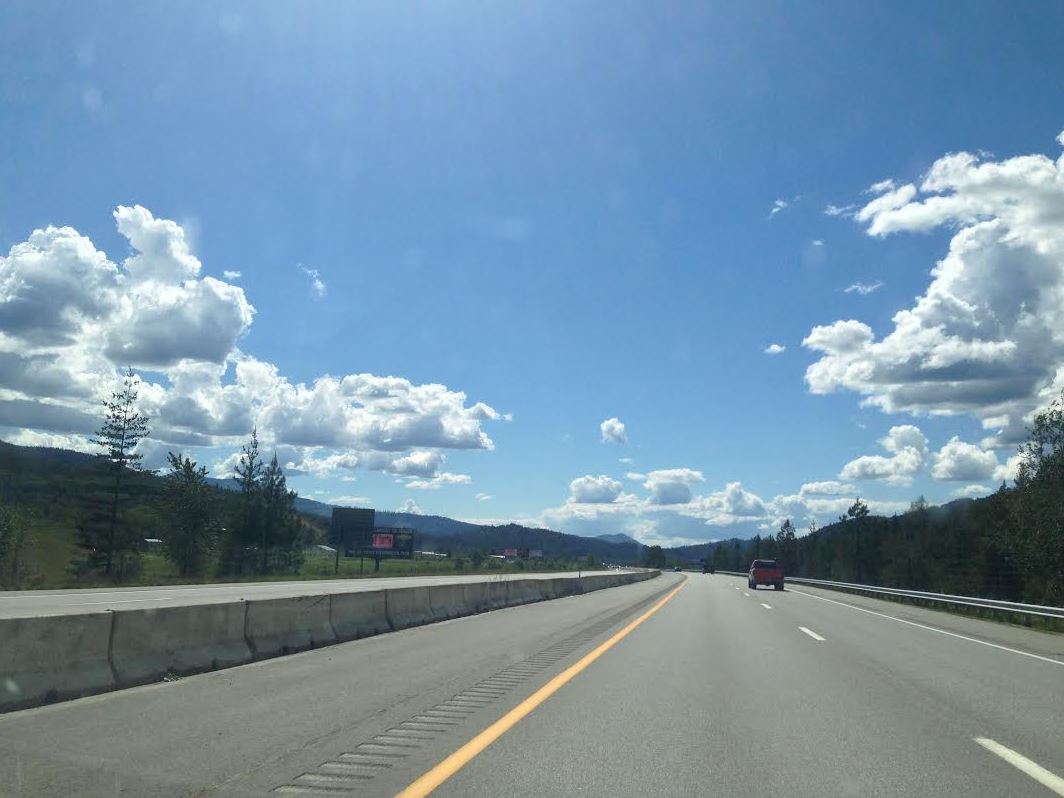 clouds over freeway in idaho