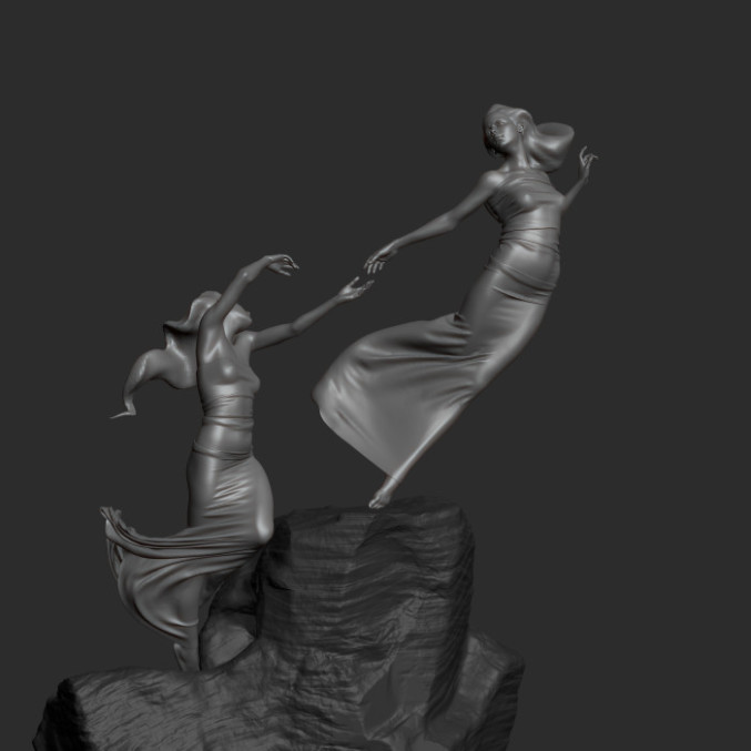 alexander's sculpted females hands outstretched